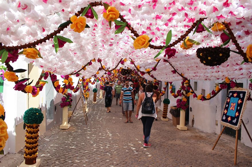 Picture 12 of Unique road covered with confetti in Portugal