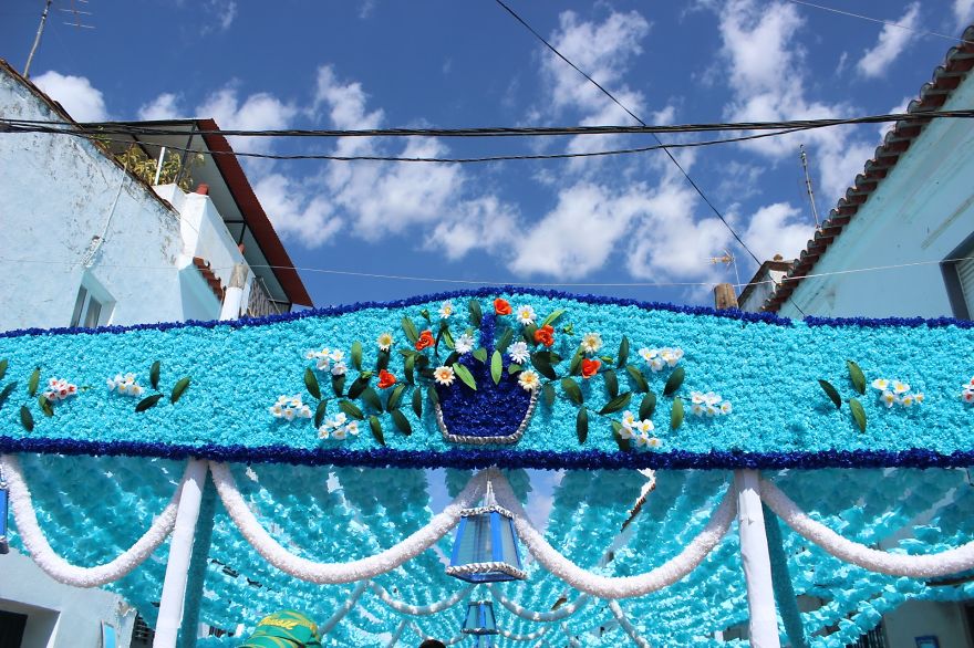 Picture 9 of Unique road covered with confetti in Portugal