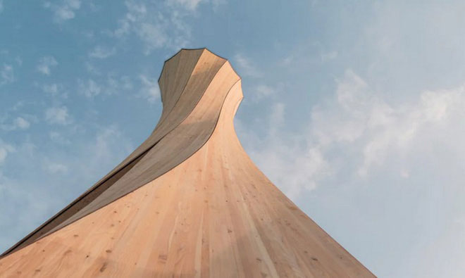 Picture 4 of Unique spiral tower made of wood in the world first