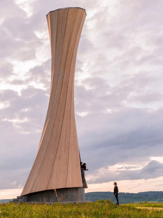 Picture 9 of Unique spiral tower made of wood in the world first