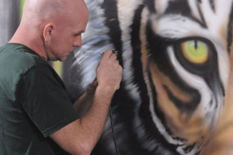Picture 2 of Unique tiger head painting from nude model