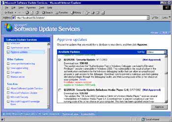 Picture 5 of Update bug fixes for distributed environments via SYSTEM UPDATE SERVICES (SUS)