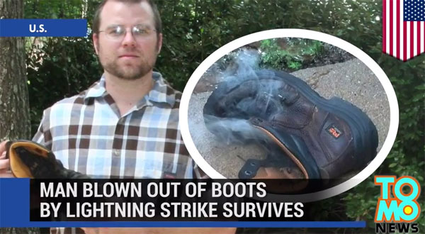 Picture 1 of Video: Escape death after being struck by lightning