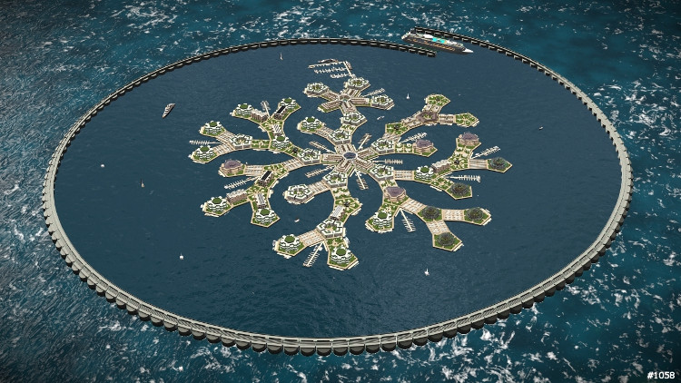 Picture 1 of Video: Floating cities can change shape and move