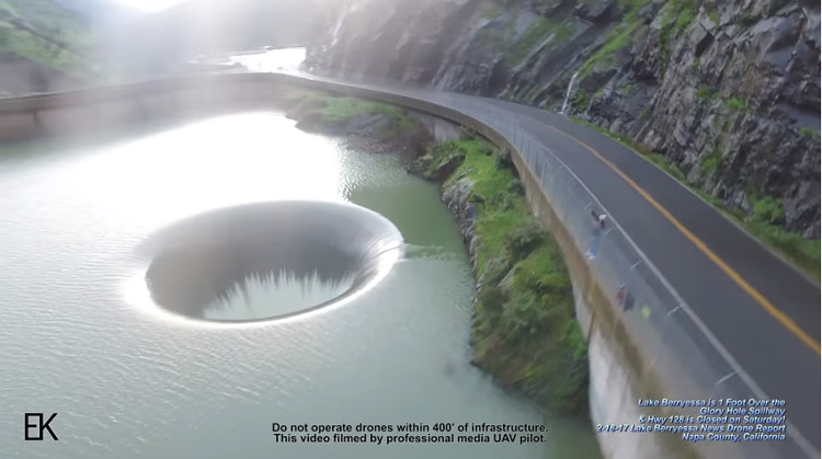 Picture 1 of Video: Huge spill smokes the water between the US reservoir