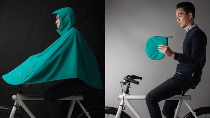 Picture 1 of Video: Super wet raincoat for cyclists