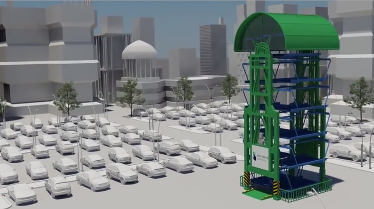Picture 1 of Video: Vertical parking space increases the parking space by 8 times