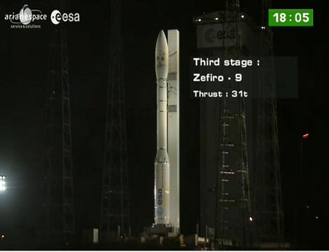 Picture 1 of VNREDSat-1 satellite leaves the launch pad successfully