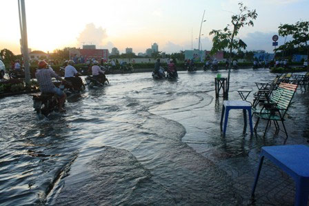 Picture 15 of When the tide is high, the people of Saigon reel in the sea of ​​water