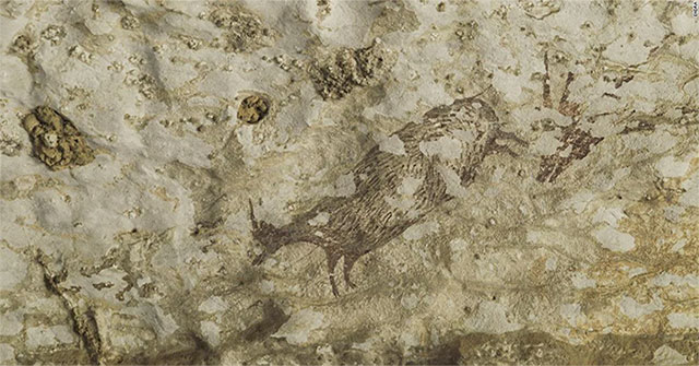 Find the world's oldest artwork in a cave in Indonesia