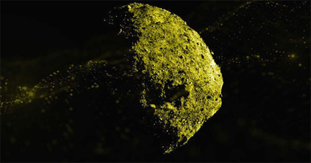 Asteroid diameter of 500m spew rocks into space