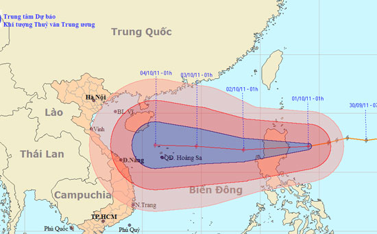14-strong strong Nalgae storms towards the East Sea