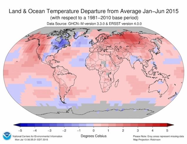2015 set a new record for Earth temperatures in history