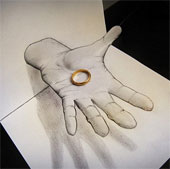 3D paintings like trying to get out of paper