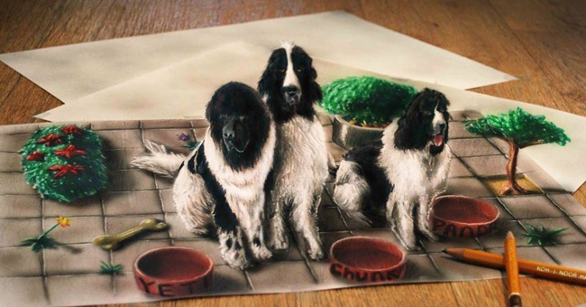 3D paintings with spectacular visual fool pencil