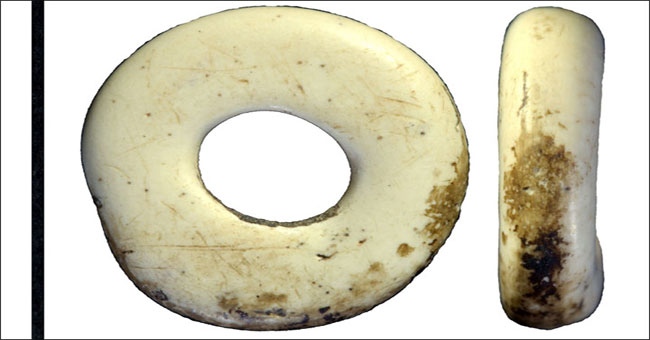 50,000 year old jewelry made from ostrich eggshell