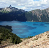 A beautiful volcanic lake in Canada