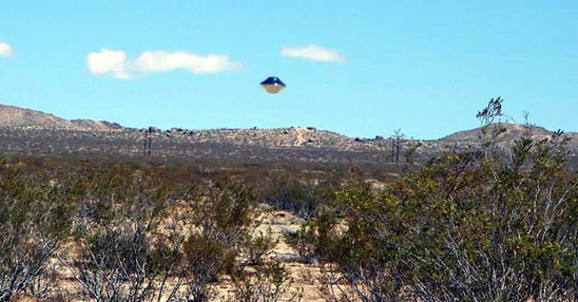 A clear picture of a UFO near a military base