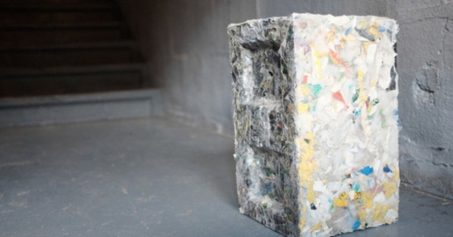 A company has found a way to turn waste plastic into bricks to build houses and protect the environment