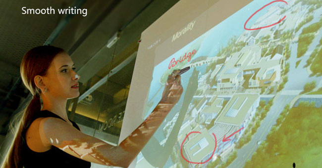 A device that turns any surface into a touch screen tablet