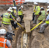 A double casket was excavated at a car park in England