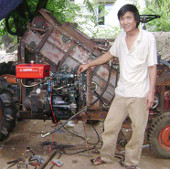 A farmer successfully built sugar cane harvesters