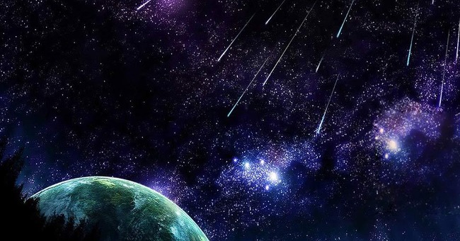 A meteor shower appears throughout the month