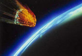 A meteorite approaches the Earth
