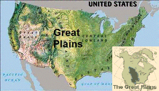 A record snowfall makes the river water level in the Great Plains rise