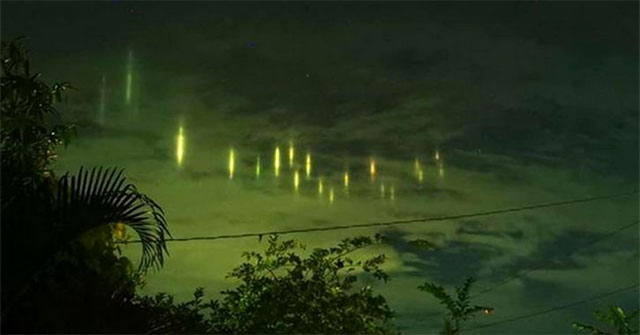 A series of floating posts in the sky of the Philippines