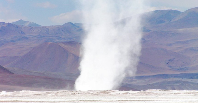 A strange crystal whirlpool on the top of the Andes