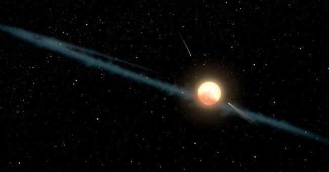 Abnormal light reduction star may be caused by dust cloud