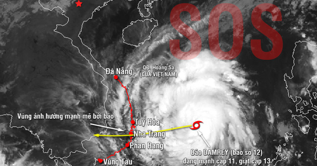 Accu Weather updates Damrey's hazard forecast with Vietnam, Laos and Cambodia