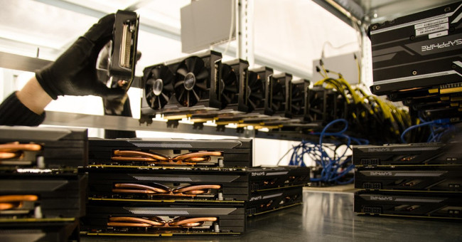 Actual photo of mine exploiting virtual currency bitcoin in Iceland