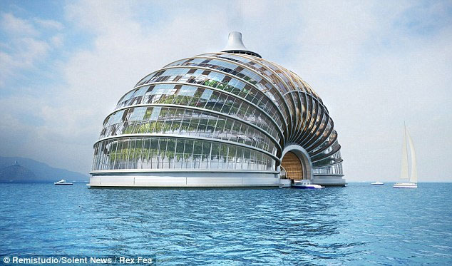 Admire the 5-star floating hotel against natural disasters