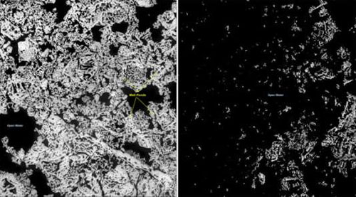 America revealed images of ice melting in the Arctic