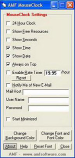 AMF MouseClock - View the date and time from the mouse cursor