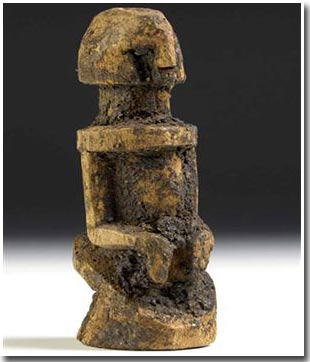 Ancient statues covered with blood