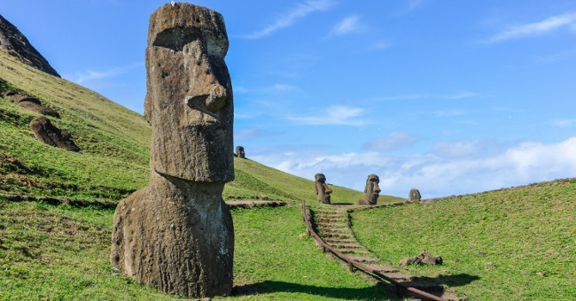 Anti-aging medicine under the giant statue on Easter Island