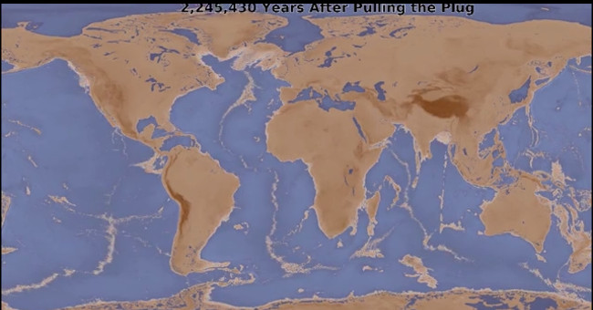 Appearance of the Earth when ocean water is absorbed