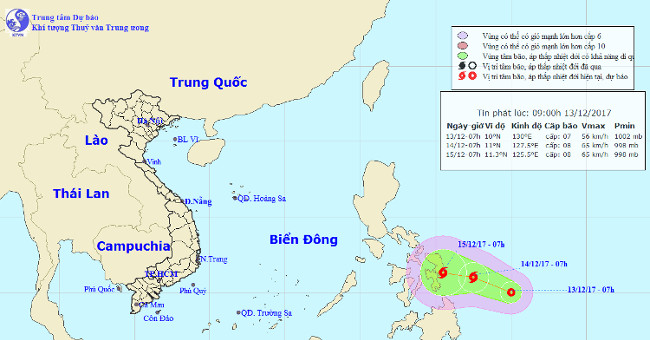 Appears tropical depression on the East Sea
