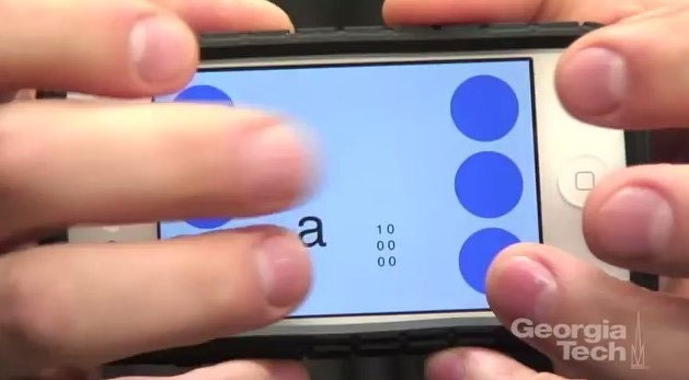 Application to help blind people type messages