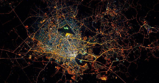 Astronaut taking photos of Ho Chi Minh City from space