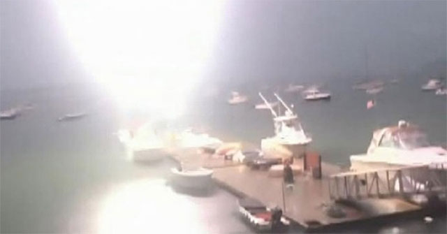 At the moment when lightning struck the sailboat, it created a fireball