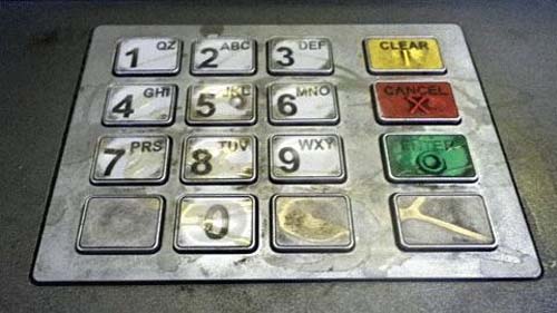 ATM keyboard dirty like toilet seats