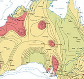 Australia announced earthquake map