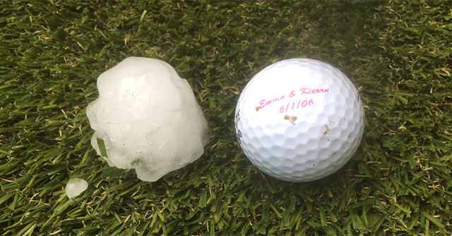 Australia catches hail the size of a golf ball, reduces wildfire slightly