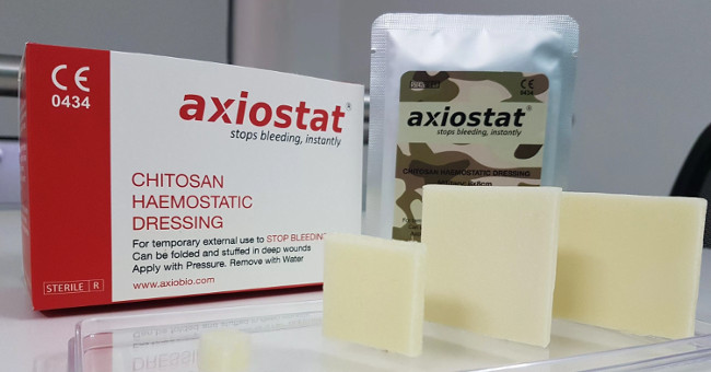 Axiostat - The bandage helps to heal the wound extremely effectively for military use