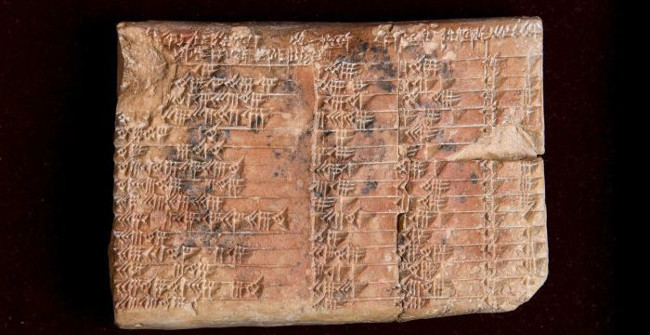 Babylonian 3700 year trigonometric table