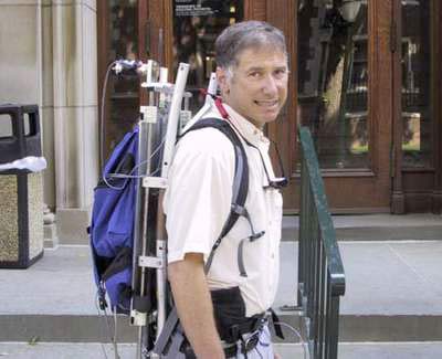 Backpackers light weight when walking